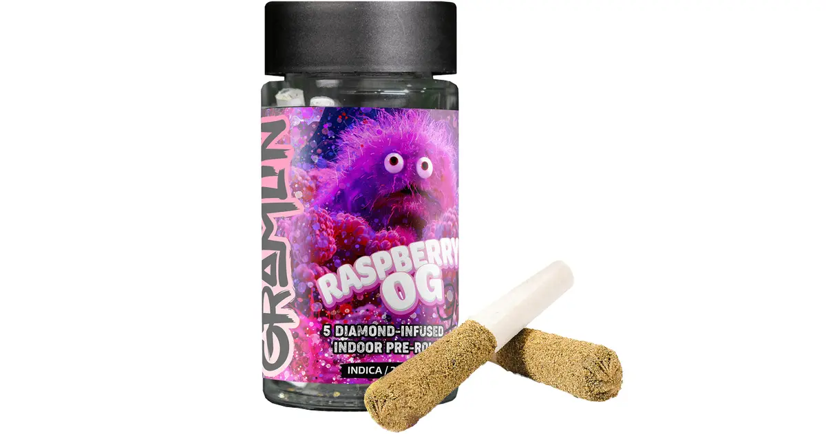 Best Raspberry OG Infused Pre-Rolls - Gramlin Disposable 1